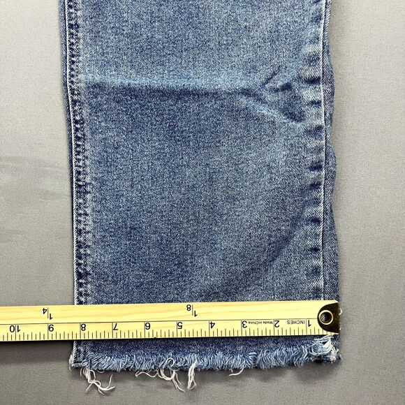 Wild Fable High Rise Straight Leg Jeans Women’s Size 8 Blue Button‎ Fly Raw Hem - Picture 6 of 14